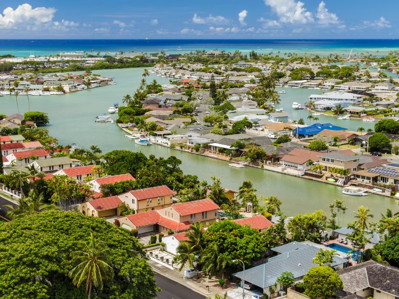 戸建てが多いハワイカイ